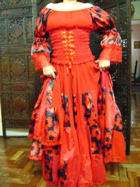 Vestido Cigano com corpete